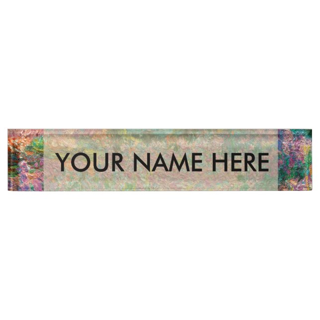 Irises Monet Garden Giverny flowers Name Plate (Front)