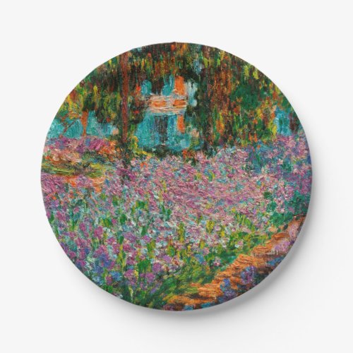 Irises Monet Garden Giverny flowers Paper Plates