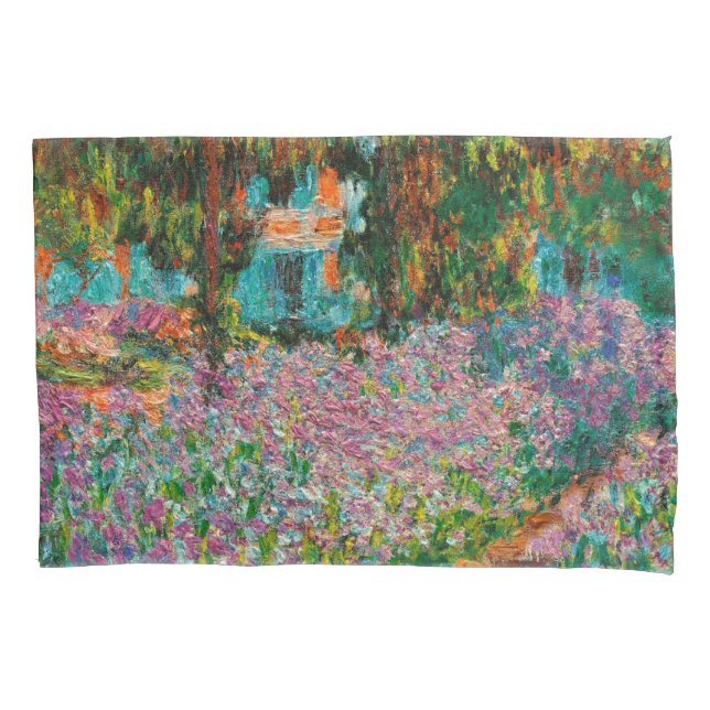 Irises Monet Garden Giverny flowers Pillow Case (Front)