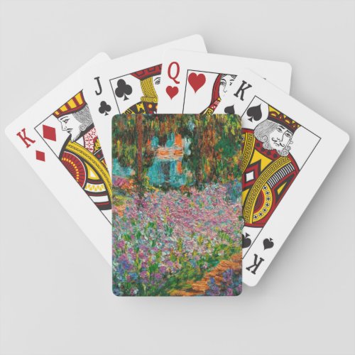 Irises Monet Garden Giverny flowers Poker Cards