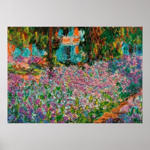 Irises Monet Garden Giverny flowers Poster