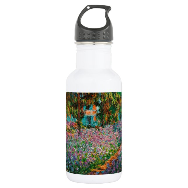 Irises Monet Garden Giverny flowers Stainless Steel Water Bottle (Front)