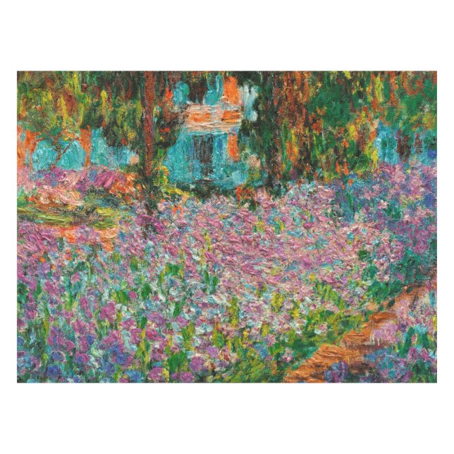 Irises Monet Garden Giverny flowers Tablecloth (Front (Horizontal))