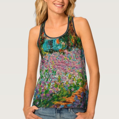 Irises Monet Garden Giverny flowers Tank Top