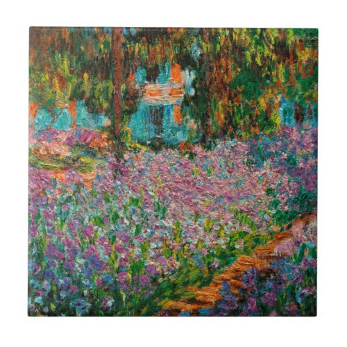 Irises Monet Garden Giverny flowers Tile