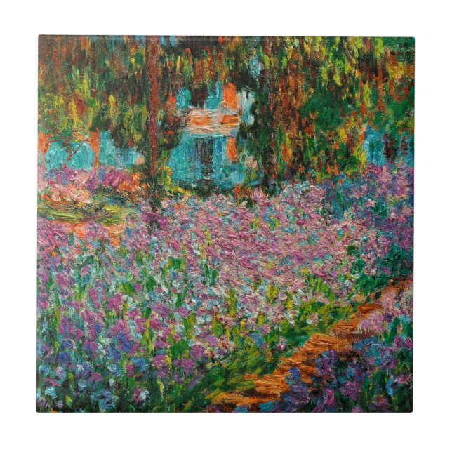 Irises Monet Garden Giverny flowers Tile (Front)