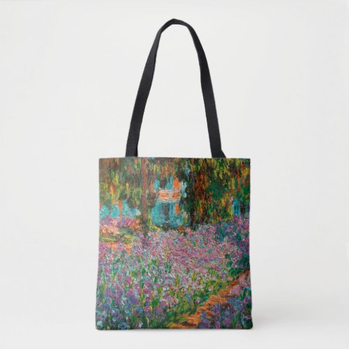 Irises Monet Garden Giverny flowers Tote Bag