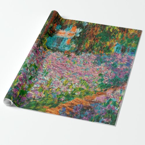 Irises Monet Garden Giverny flowers Wrapping Paper