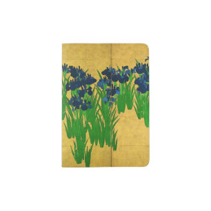 Irises on a Golden Japanese Passport Holder