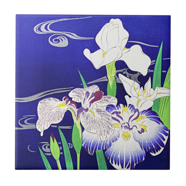 Irises, painting by Kogyo Tsukioka Ceramic Tile (Front)