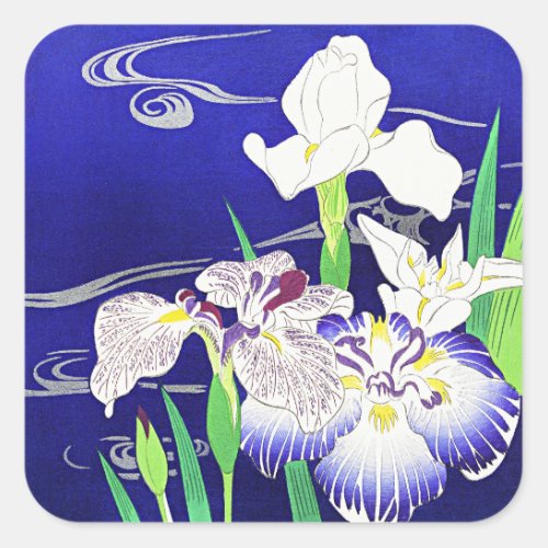 Irises painting by Kogyo Tsukioka Square Sticker