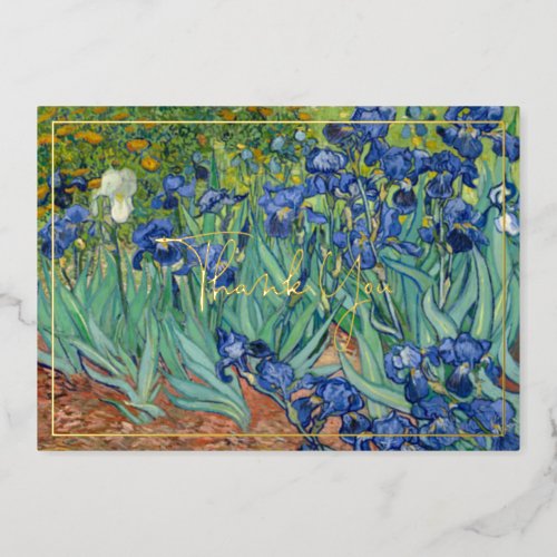 Irises  Real Foil Thank You Card