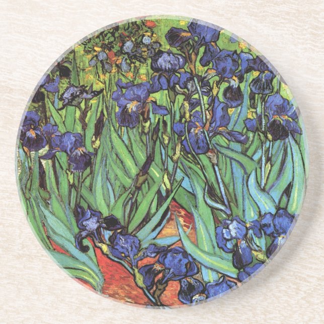 Irises, Saint-Remy, Van Gogh Drink Coaster (Front)