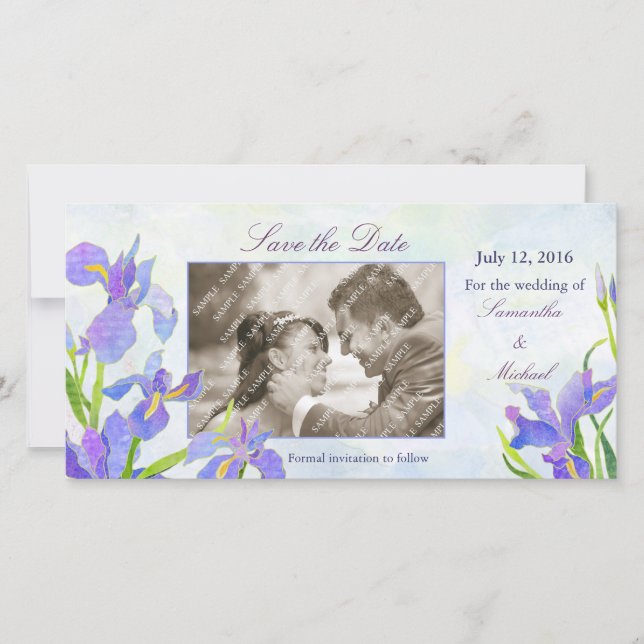 Irises: Save the Date Photo Cards (Front)