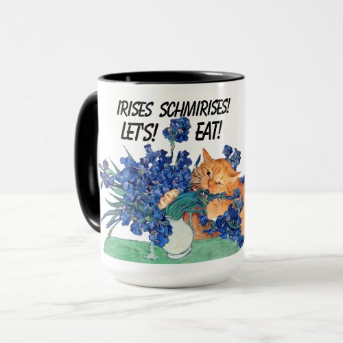 Irises Schmirises Lets Eat Humorous Van Gogh Cat Mug