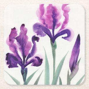 Irises Square Paper Coaster