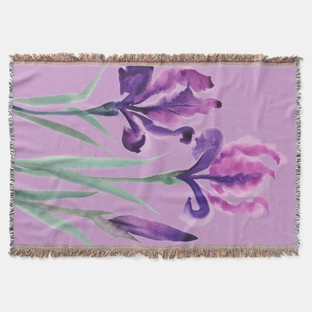 Irises Throw Blanket (Front)