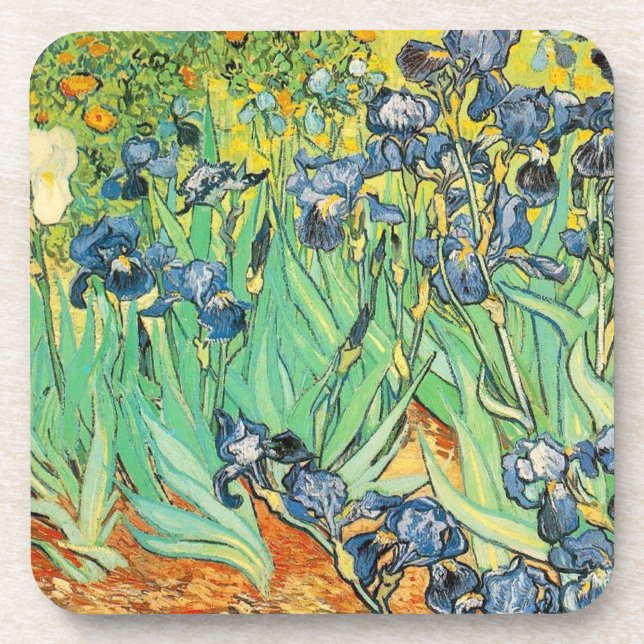 Irises - Van Gogh - c1889 Beverage Coaster (Front)