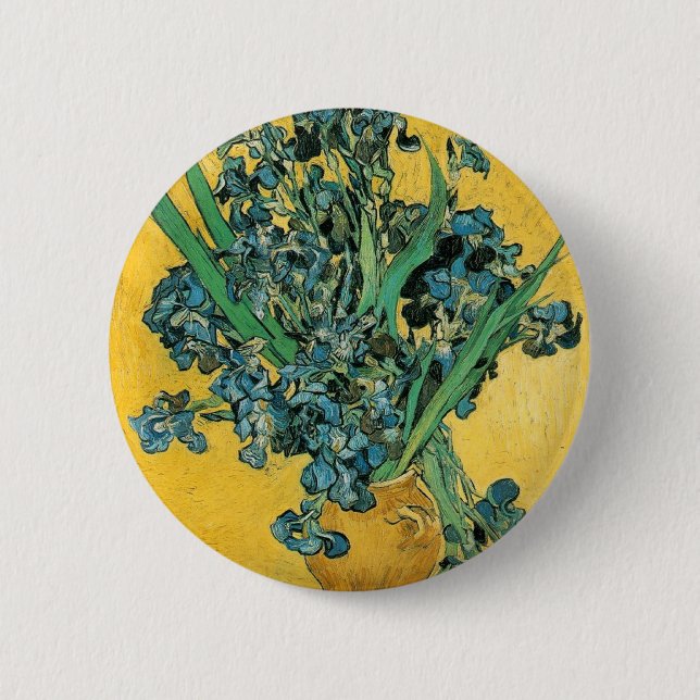 Irises - Van Gogh - c1890 Button (Front)
