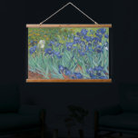 Irises Van Gogh Vintage Floral Art Flower Painting Hanging Tapestry<br><div class="desc">Beautiful stained wood wood-topped wall tapestry, featuring a beautiful colorful intricate detailed vintage oil on canvas painting, by Vincent van Gogh, of irises and seasonal flowers in a garden. Beautiful artwork for flowers / floral / nature / vintage art lovers and Van Gogh connoisseurs'. Makes a great gift, for birthday,...</div>