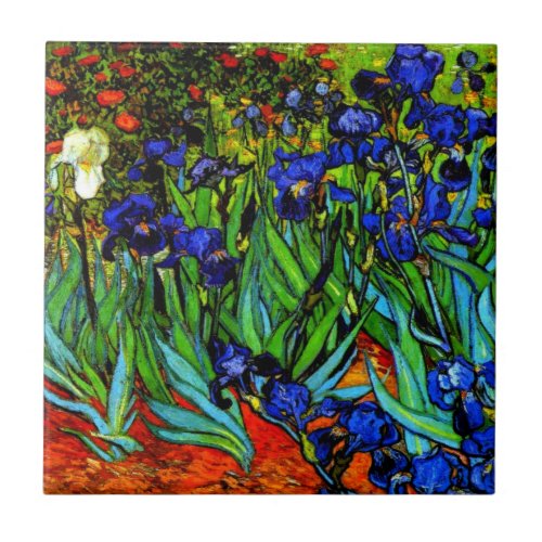 Irises Van Goghs famous floral painting Ceramic Tile