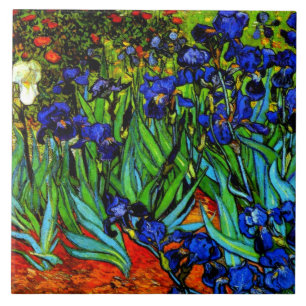 Irises, Van Gogh's famous floral painting Ceramic Tile