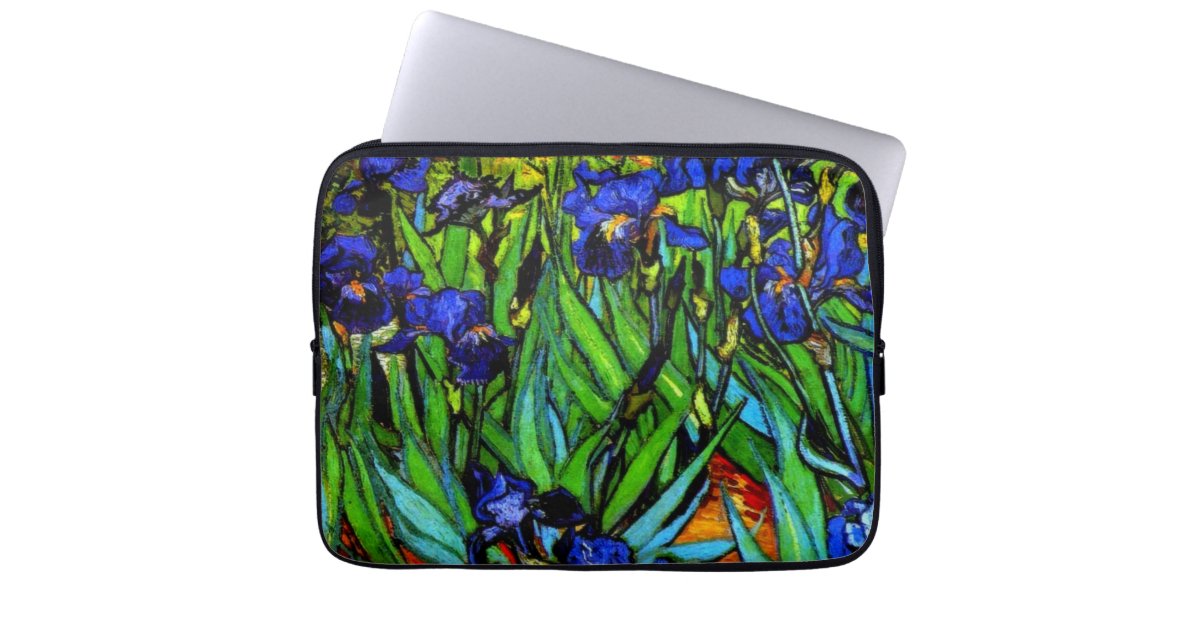Irises Van Gogh S Famous Floral Painting Laptop Sleeve Zazzle Com