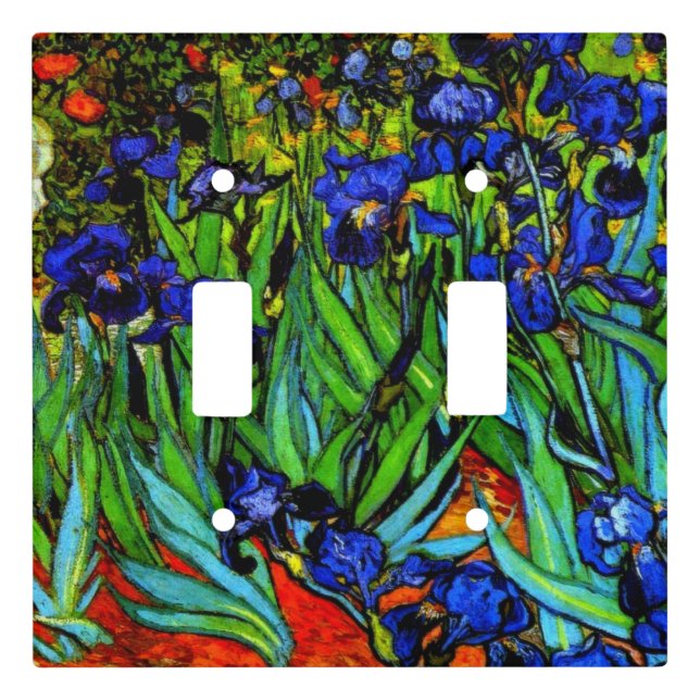Irises, Van Gogh's famous floral painting Light Switch Cover (Front)