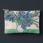 Irises | Vincent van Gogh Accessory Pouch<br><div class="desc">Irises (1890) | Original artwork by Dutch post-impressionist artist Vincent Van Gogh (1853-1890). The painting depicts a still life with a full bouquet of blue flowers on a green tabletop against a creamy white background.

Use the design tools to add custom text or personalize the image.</div>