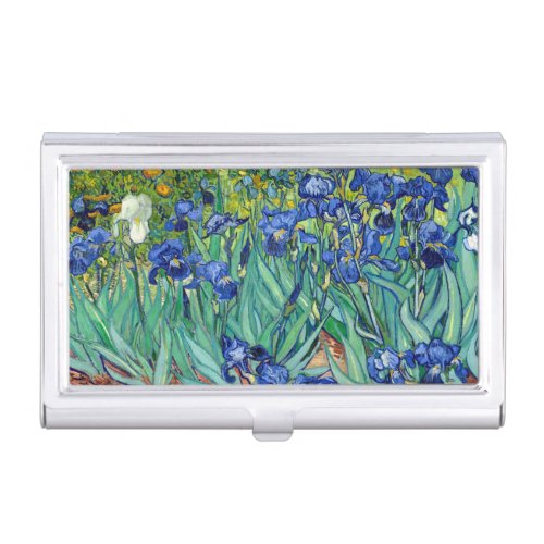 Irises Vincent Van Gogh Blue Flowers Landscape Art Case For Business Cards