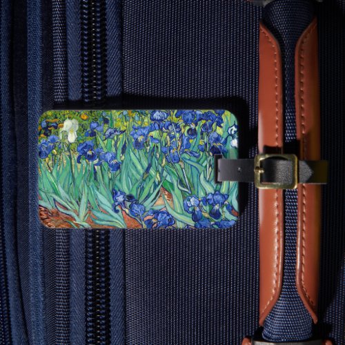Irises Vincent Van Gogh Blue Flowers Landscape Art Luggage Tag
