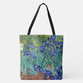 Irises Vincent Van Gogh Blue Flowers Nature Art Tote Bag by Then_Is_Now at Zazzle