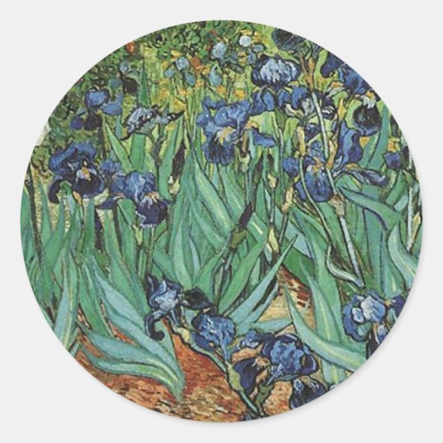 Irises  Vincent van Gogh Classic Round Sticker (Front)