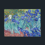 Irises Vincent van Gogh   Doormat<br><div class="desc">Irises (1889) Vincent van Gogh. Cute summer landscape. Blue irises bloom in a flowerbed in a green garden. Reproduction of famous works of art  images in the public domain.</div>