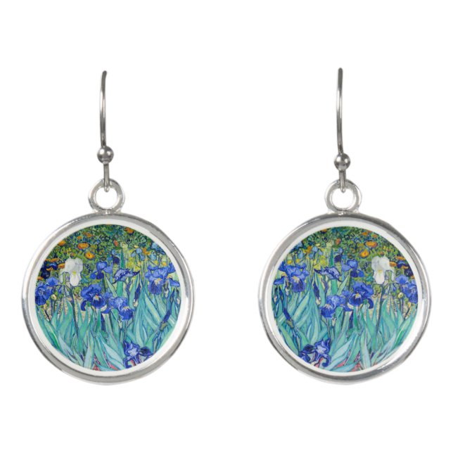 Irises  Vincent van Gogh     Earrings (Front)