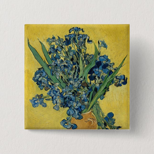  Irises - Vincent van Gogh Fine Art Button (Front)