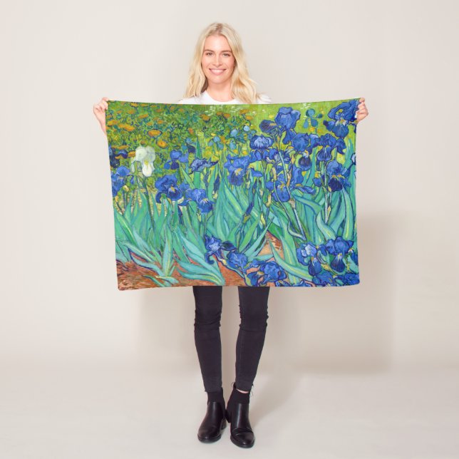 Irises, Vincent van Gogh Fleece Blanket (In Situ)