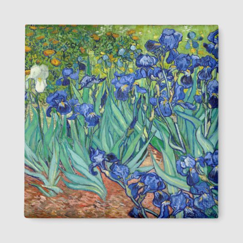 Irises Vincent van Gogh Floral Vintage Painting Magnet