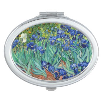 Irises Vincent Van Gogh Floral Vintage Painting Vanity Mirror by Then_Is_Now at Zazzle