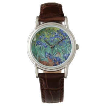 Irises Vincent Van Gogh Floral Vintage Painting Watch by Then_Is_Now at Zazzle