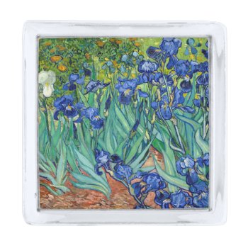Irises Vincent Van Gogh Flower Field Painting Art Silver Finish Lapel Pin by Then_Is_Now at Zazzle