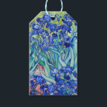 Irises Vincent van Gogh   Gift Tags<br><div class="desc">Irises (1889) Vincent van Gogh. Cute summer landscape. Blue irises bloom in a flowerbed in a green garden. Reproduction of famous works of art  images in the public domain.</div>