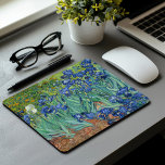 Irises | Vincent Van Gogh Mouse Pad<br><div class="desc">Irises (1889) by Dutch post-impressionist artist Vincent Van Gogh. Original landscape painting is an oil on canvas showing a garden of blooming iris flowers. 

Use the design tools to add custom text or personalize the image.</div>