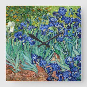 Irises Vincent Van Gogh Painting Clock by Then_Is_Now at Zazzle