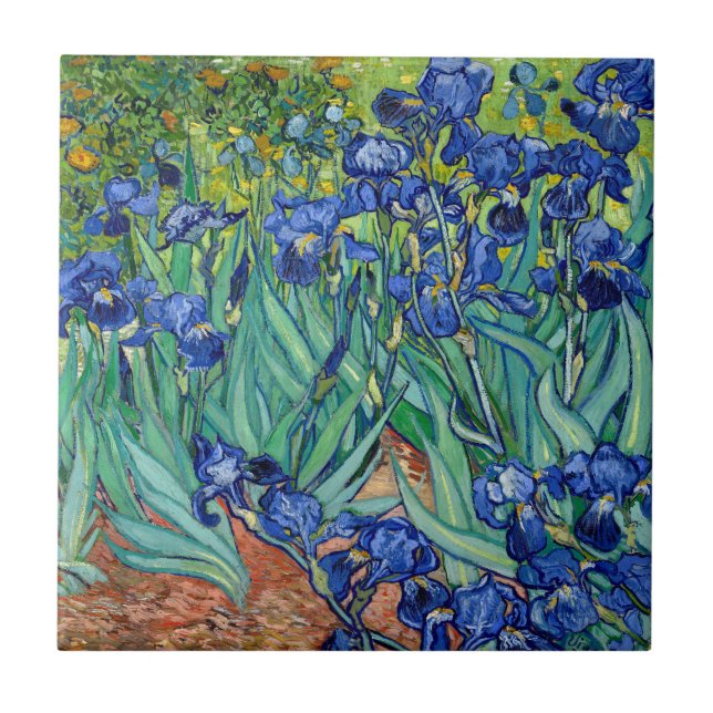 Irises Vincent van Gogh Painting Tile (Front)