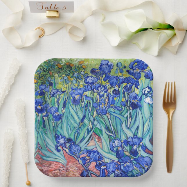Irises Vincent van Gogh   Paper Plates (Wedding)