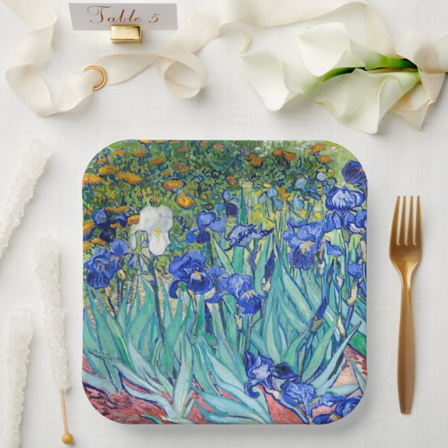 Irises Vincent van Gogh   Paper Plates (Wedding)