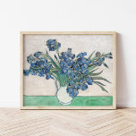 Irises | Vincent Van Gogh Poster<br><div class="desc">Irises (1890) | Original artwork by Dutch post-impressionist artist Vincent Van Gogh (1853-1890). The painting depicts a still life with a full bouquet of blue flowers on a green tabletop against a creamy white background.

Use the design tools to add custom text or personalize the image.</div>