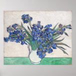 Irises, Vincent van Gogh Poster<br><div class="desc">In May 1890,  just before he checked himself out of the asylum at Saint-Rémy,  Van Gogh painted four exuberant bouquets of spring flowers,  the only still life of any ambition he had undertaken during his yearlong stay: two of irises,  two of roses,  in contrasting color schemes and formats.</div>