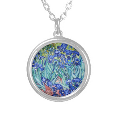 Irises  Vincent van Gogh     Silver Plated Necklace